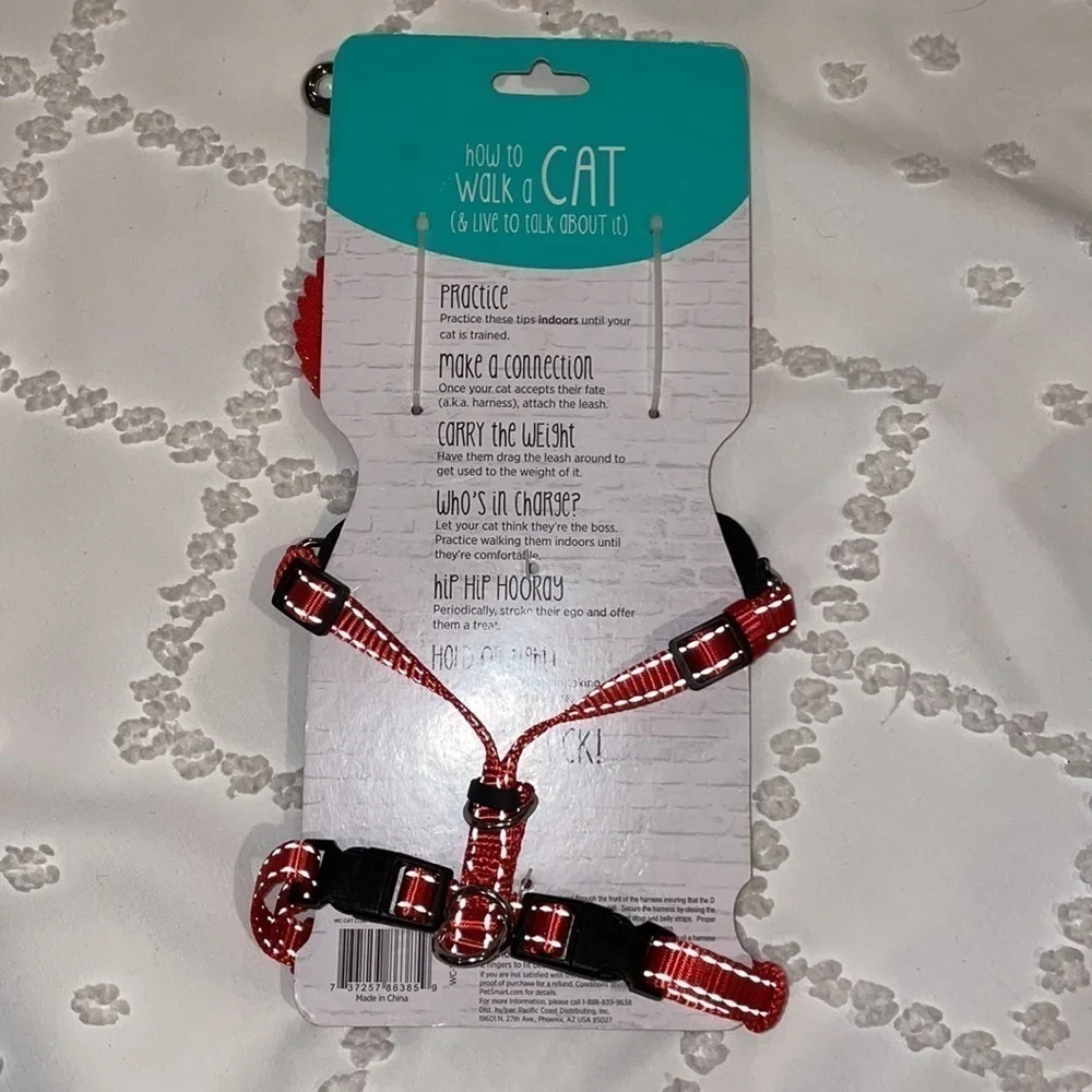 Red Pet Leash & Harness